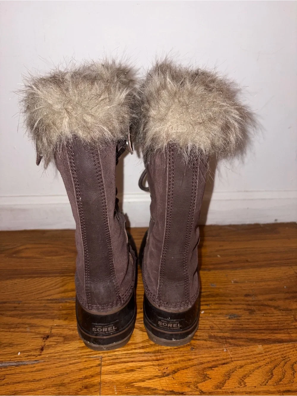 Women’s Brown Faux Fur Lace-Up Winter Boots